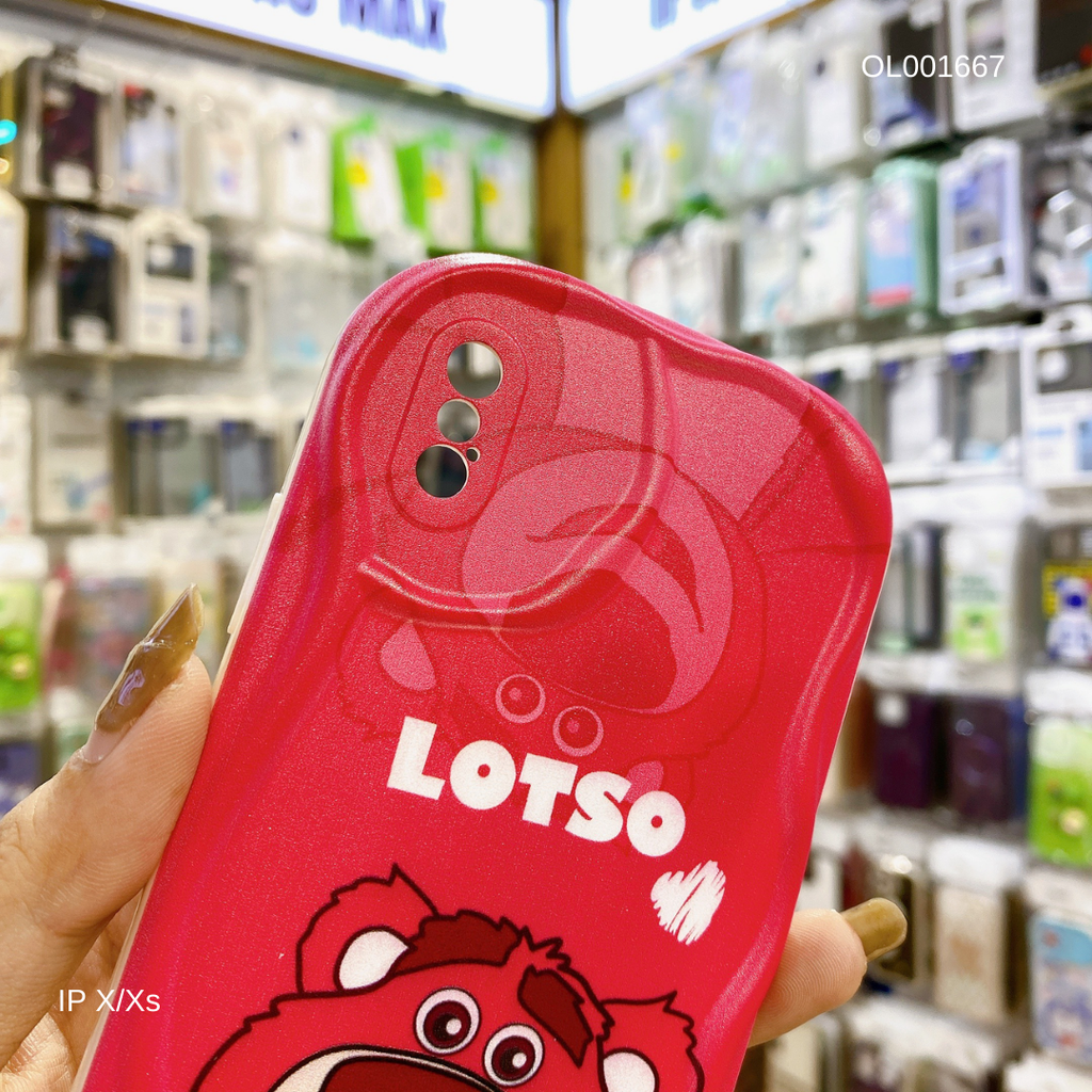 Ốp IP X dẻo Lotso và tim viền sóng nổi