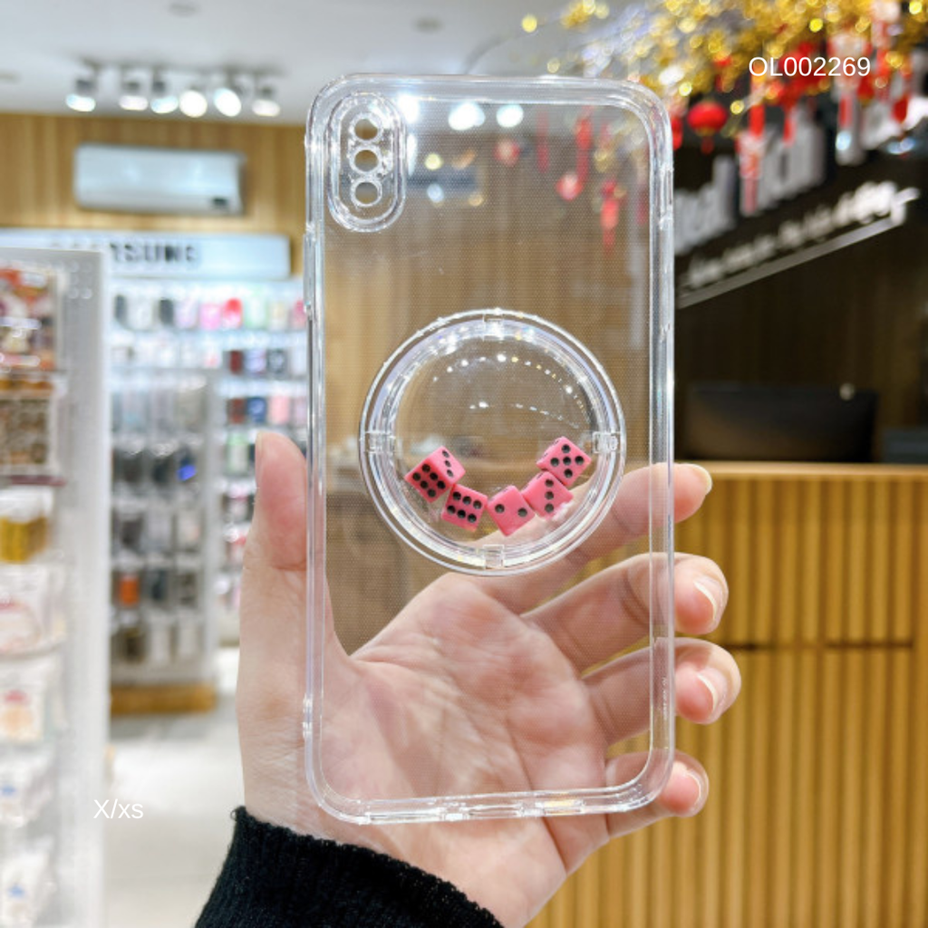 Ốp IP X dẻo trong kèm xúc xắc/ngôi sao