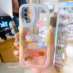 Ốp Oppo A95 đính sticker viền sóng nổi