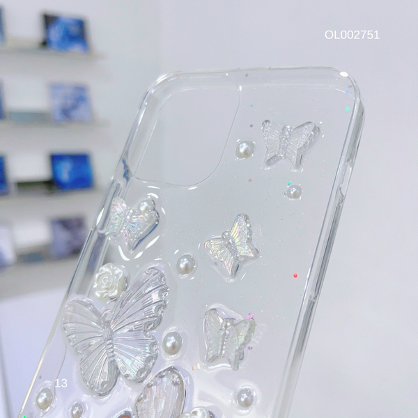 Ốp IP 13 6.1 Lưng trong nhũ đính sticker