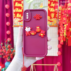 ** Ốp IP Xs Max dẻo đính sticker tết kèm tua rua