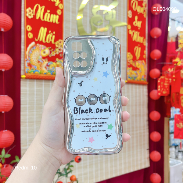 ** Ốp Xiaomi Redmi 10 dẻo tráng gương hình 3 Black Coal