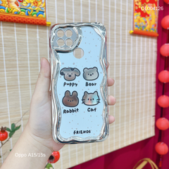 ** Ốp Oppo A15/A15sdẻo tráng gương hình 4 icon Puppy