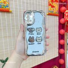 ** Ốp Oppo Reno 4 dẻo tráng gương hình 4 icon Puppy