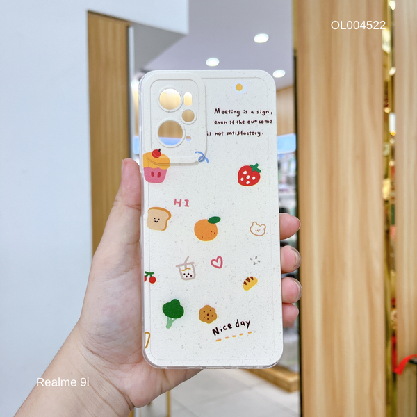 ** Ốp Realme 9i dẻo in Bánh Nice day viền trong