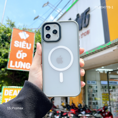 Ốp IP 15 Pro Max Likgus nhám Tuan Magsafe viền màu