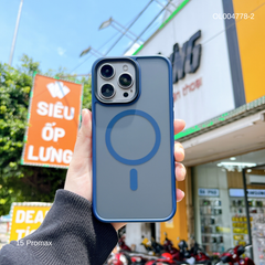 Ốp IP 15 Pro Max Likgus nhám Tuan Magsafe viền màu
