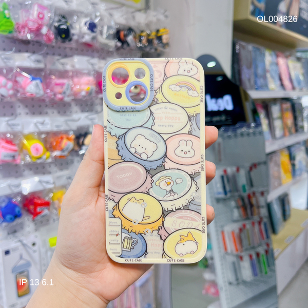 ** Ốp IP 13 6.1 dẻo in nắp chai nhiều hình cute