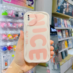 ** Ốp IP Xs Max Lưng in Nice hồng viền sóng nổi