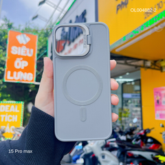 ** Ốp IP 15 Pro Max Silicon Magsafe camera giá đỡ
