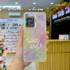 Ốp Oppo A57/A77/A77s vân đá thạch anh in Good luck