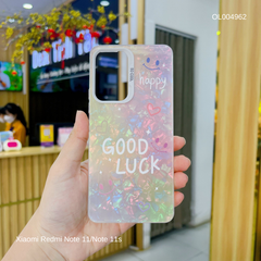 Ốp Xiaomi Redmi Note 11/Note 11s vân đá thạch anh in Good luck