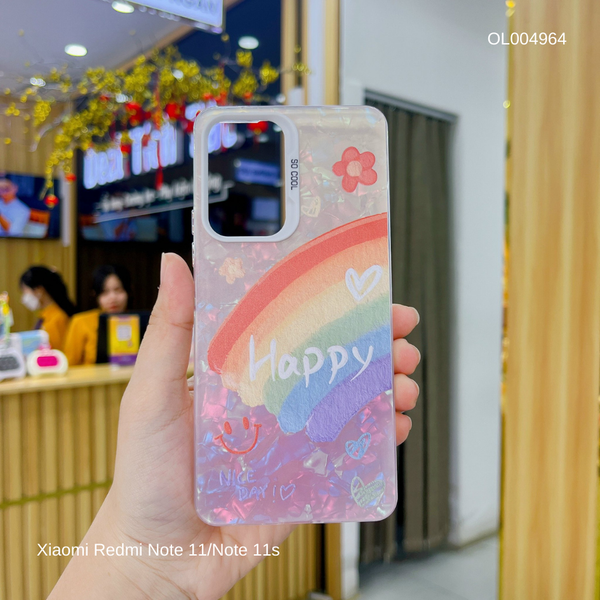 Ốp Xiaomi Redmi Note 11/Note 11s vân đá thạch anh in Happy Nice day