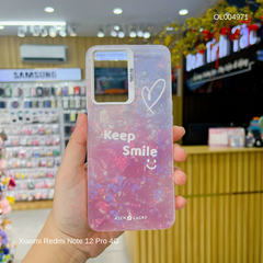 Ốp Xiaomi Redmi Note 12 Pro 4G vân đá thạch anh in Keep smile