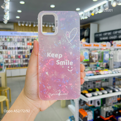 Ốp Oppo A52/A72/A92 vân đá thạch anh in Keep smile