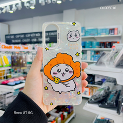 Ốp Reno 8T 4G vân đá thạch anh in Gấu đội nón cá