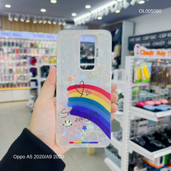 Ốp Oppo A5 2020/A9 2020 vân đá thạch anh in Smile cầu vông
