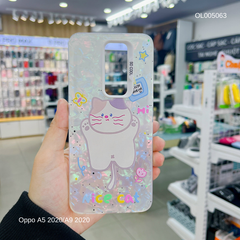 Ốp Oppo A5 2020/A9 2020 vân đá thạch anh in Rich nice cat