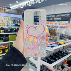 Ốp Oppo A5 2020/A9 2020 vân đá thạch anh in Happy lovely