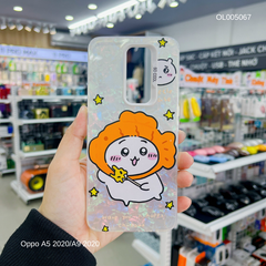 Ốp Oppo A5 2020/A9 2020 vân đá thạch anh in Gấu đội nón cá