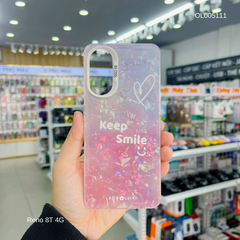 Ốp Reno 8T 4G vân đá thạch anh in Keep smile