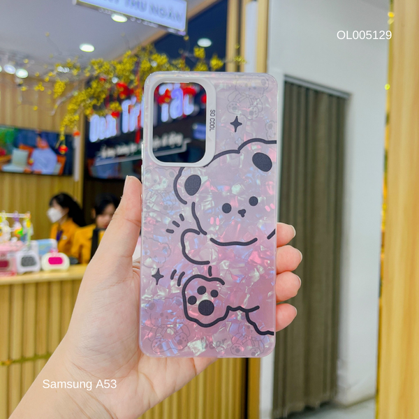 Ốp SS A53 vân đá thạch anh in Gấu đen