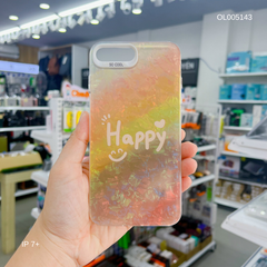 Ốp IP 7+ vân đá thạch anh in Happy nền vàng