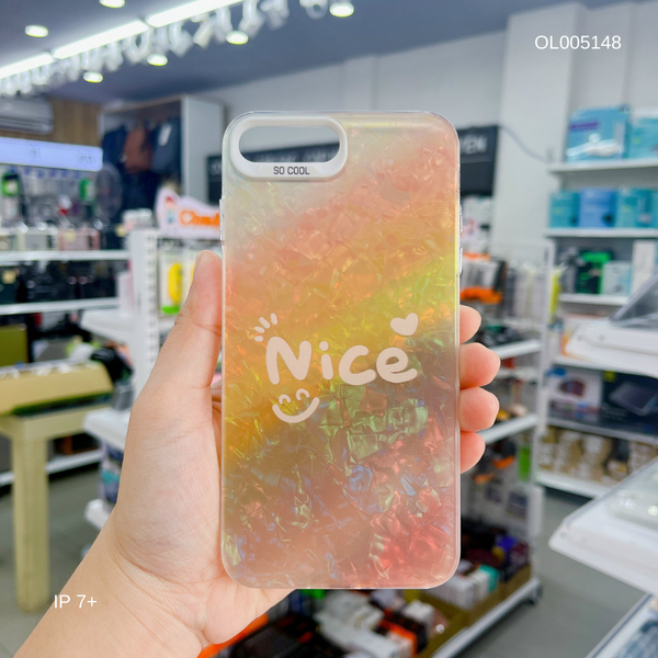 Ốp IP 7+/8+ vân đá thạch anh in Nice nền vàng