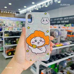 Ốp IP Xs Max vân đá thạch anh in Gấu đội nón cá