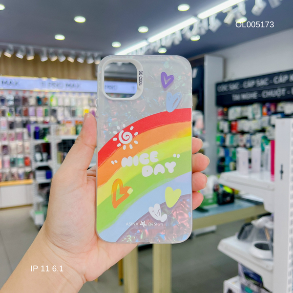 Ốp IP 11 6.1 vân đá thạch anh in Nice day