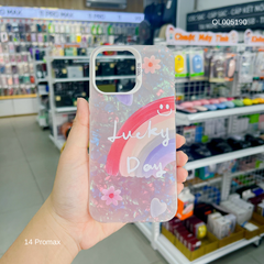 Ốp IP 14 Pro Max vân đá thạch anh in Lucky day