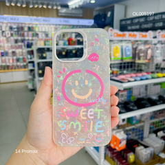Ốp IP 14 Pro Max vân đá thạch anh in Sweet smile