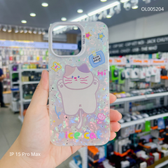Ốp IP 15 Pro Max vân đá thạch anh in Rich nice cat