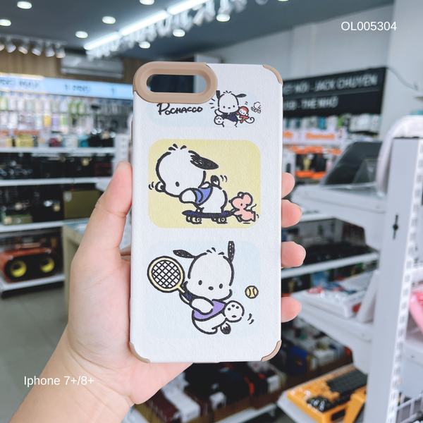 ** Ốp IP 7+ dẻo vân da sần in hình Pochacco