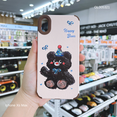 ** Ốp IP Xs Max dẻo vân da sần in hình Happy Baer