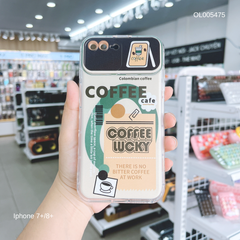 Ốp IP 7+ dẻo in Coffee lucky camera gương