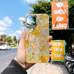 ** Ốp IP 15 Pro lưng phản quang sơn dầu hoa TO