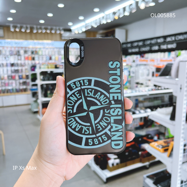 Ốp IP Xs Max nhám bạc in Stone Island