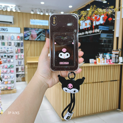 ** Ốp IP X dẻo in Kuromi ví card kèm dây