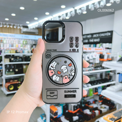 ** Ốp IP 12 Pro Max nhám bạc in nhiều thú Summer