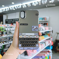 Ốp IP Xs Max nhám bạc in Màn hình Cún Label