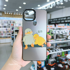 Ốp Oppo A15 nhám bạc in hình 2 bé vịt