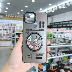 Ốp Oppo A15 nhám bạc in hình nhiều thú summer