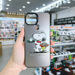 Ốp Oppo A15 nhám bạc in hình Cún Good morning