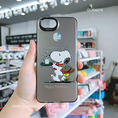 Ốp Oppo A5s/A7/A12/F9 nhám bạc in hình Cún Good morning