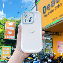 ** Ốp IP 13 Pro Max dẻo in Vịt nhỏ Lucky màu kem