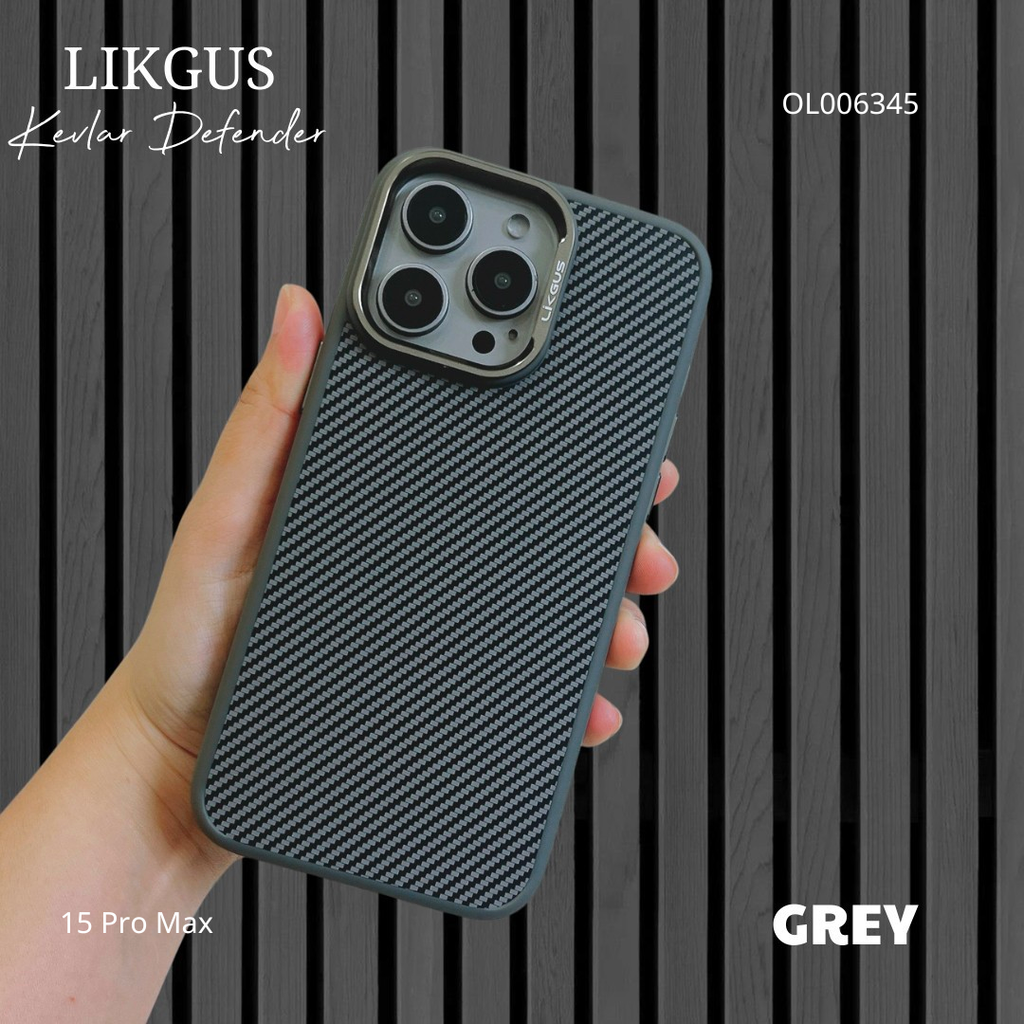 Ốp IP 15 Pro Max Likgus Kevlar Defender carbon