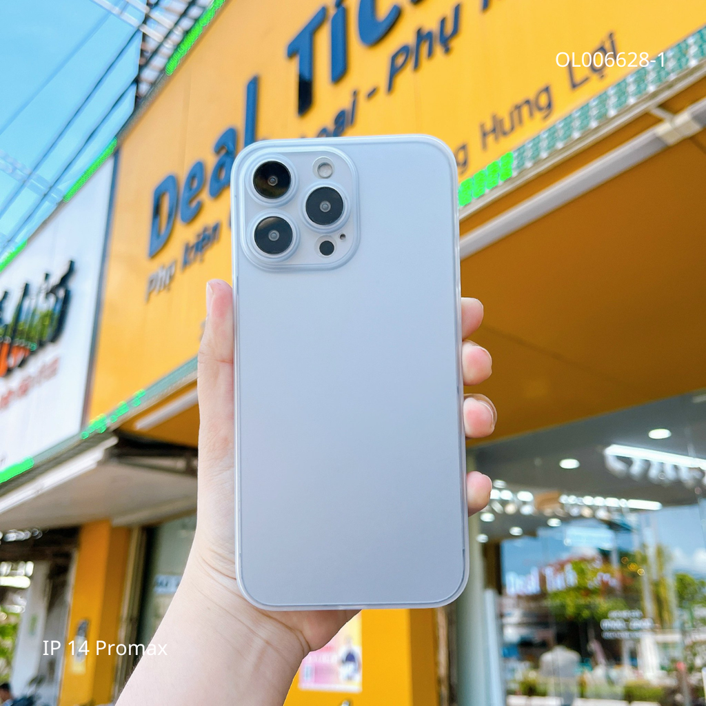 Ốp IP 14 Pro Max nhám siêu mỏng bảo vệ camera