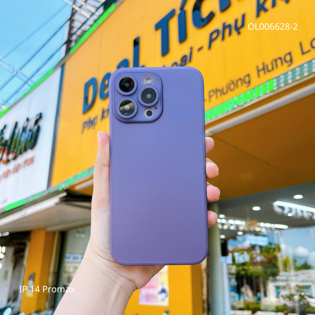 Ốp IP 14 Pro Max nhám siêu mỏng bảo vệ camera