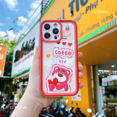 Ốp IP 12 Pro Max dẻo đính Lotso viền nổi